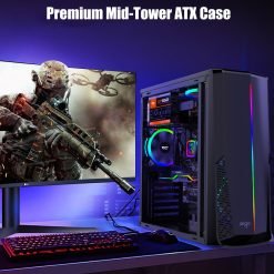 Aigo Rainbow 6 ATX Mid-Tower PC Gaming Case (without Fans) Tempered Glass Side Panel Front I/O USB 3.0 Computer Mid Tower Case only - Image 7