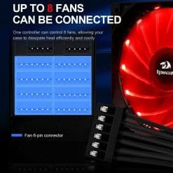Redragon 120mm Pack of 3 PC Cooling Fans RGB LED Quiet High Airflow (GC-F006) 8 Redragon 120mm Pack of 3 PC Cooling Fans RGB LED Quiet High Airflow (GC-F006) - Image 3
