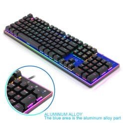 Alternative view of Redragon K595 RATRI RGB USB Silent Mechanical Gaming Keyboard with Black Switches and Side Panel Light 104 Key