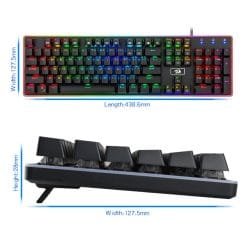 Redragon K595 RATRI RGB USB Silent Mechanical Gaming Keyboard with Black Switches and Side Panel Light 104 Key 9 Redragon K595 RATRI RGB USB Silent Mechanical Gaming Keyboard with Black Switches and Side Panel Light 104 Key - Image 4