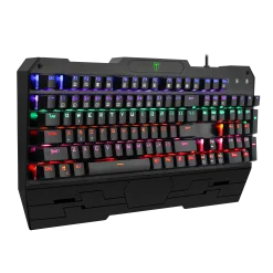 Alternative view of T-DAGGER Battleship T-TGK301 Gaming Mechanical Keyboard Rainbow Led Light with Blue Switch