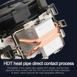 Redragon Reaver CPU Cooler with Red Led 120mm Fan and 2 Heat Pipes HDT Technology Multi Compatible (CC-1011) - Image 6