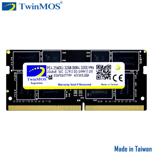 TwinMOS 32GB DDR4 3200Mhz Laptop Memory RAM SO-DIMM with TOP-Grade eTT IC