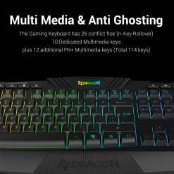 Redragon S101-3 Wired Gaming Keyboard and Mouse Combo, RGB Backlit Gaming Keyboard with Multimedia Keys 3200 DPI 8 Redragon S101-3 Wired Gaming Keyboard and Mouse Combo, RGB Backlit Gaming Keyboard with Multimedia Keys 3200 DPI - Image 4