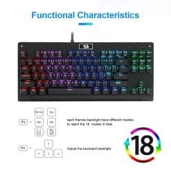 Redragon K568 RGB DARK AVENGER Gaming Mechanical Keyboard 87 Key Blue Clicky Switches 7 Redragon K568 RGB DARK AVENGER Gaming Mechanical Keyboard 87 Key Blue Clicky Switches - Image 3