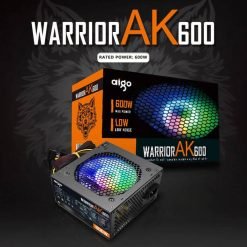 Alternative view of Aigo Warrior AK 600W PC Gaming PSU RGB Power Supply Unit Quiet 120mm RGB Fan 24pin 12V ATX