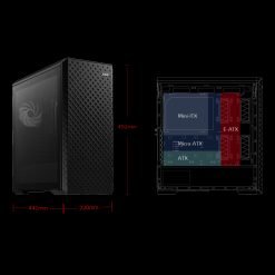 XPG DEFENDER PRO ARGB Mid Tower Gaming PC Case Chassis with Spacious premium E-ATX Dimension - Image 8