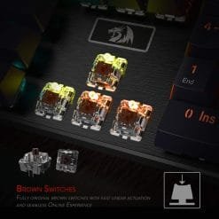 Redragon K556 DEVARAJAS RGB Wired Mechanical Gaming Keyboard 104 Standard Keys Aluminum Base Brown Switches 12 Redragon K556 DEVARAJAS RGB Wired Mechanical Gaming Keyboard 104 Standard Keys Aluminum Base Brown Switches - Image 5