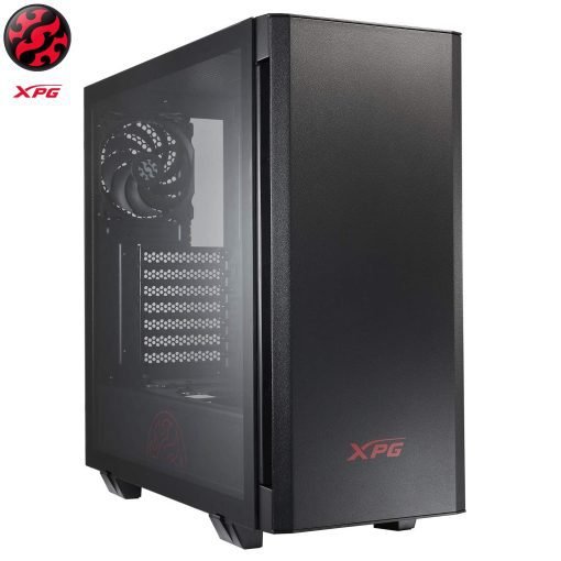 XPG INVADER Mid-Tower Brushed Aluminum PC Gaming Case with Side Light - BLACK