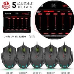 Redragon M908 IMPACT 12400 DPI RGB Gaming Mouse 19 Programmable Buttons Laser Wired MMO 13 Redragon M908 IMPACT 12400 DPI RGB Gaming Mouse 19 Programmable Buttons Laser Wired MMO - Image 6
