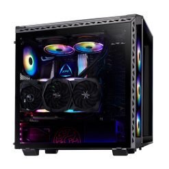 Alternative view of XPG BATTLECRUISER Mid-Tower 4 RGB Fans Tempered Glass Panel PC Gaming Case - Black