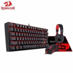 Redragon K552-BB Mechanical Gaming Keyboard Mouse Large Mouse Pad & PC Gaming Headset with Mic 4in1 Set