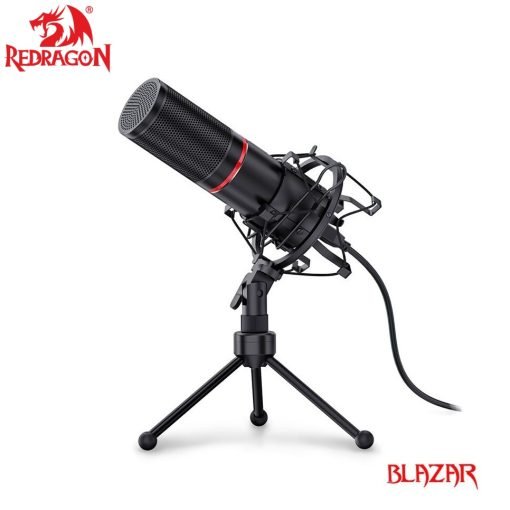 Redragon GM300 BLAZAR Gaming Stream High end Microphone and Kit metal made Support circle LED