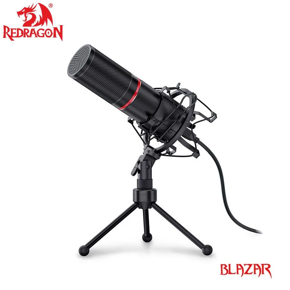 Redragon GM300 BLAZAR Gaming Stream High end Microphone and Kit metal made Support circle LED 1 Redragon GM300 BLAZAR Gaming Stream High end Microphone and Kit metal made Support circle LED