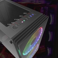 Aigo DarkFlash BF1 ATX Mid Tower Gaming Tempered Glass Computer Case with 2X 20cm 200mm RGB Big Fans 12 Aigo DarkFlash BF1 ATX Mid Tower Gaming Tempered Glass Computer Case with 2X 20cm 200mm RGB Big Fans - Image 6