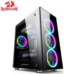Redragon GC-605 Thundercracker RGB LED Tempered Glass Gaming Desktop Case