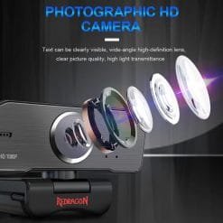 Redragon HITMAN 1080P Streaming and Video Calling Webcam with Built-in Dual Microphone 360-Degree Rotation (GW800) 10 Redragon HITMAN 1080P Streaming and Video Calling Webcam with Built-in Dual Microphone 360-Degree Rotation (GW800) - Image 5