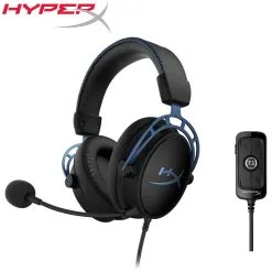 HyperX Cloud Alpha S 7.1 Surround Sound E-sports Gaming Headset with Mic USB Plus 3.5mm blue OPEN BOX
