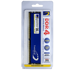 Alternative view of TwinMOS 32GB DDR4 3200Mhz Desktop Memory RAM with Blue HeatSink U-DIMM