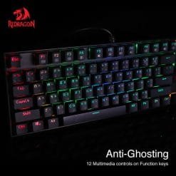 Alternative view of Redragon K552 KUMARA Tenkeyless RGB Mechanical Gaming Keyboard Metal Plate TKL 87 Keys Blue Switch Clicky