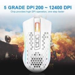 Redragon M808 STORM Lightweight RGB Gaming Mouse 85g Honeycomb Shell 12,400 DPI 7 Programmable Buttons White 7 Redragon M808 STORM Lightweight RGB Gaming Mouse 85g Honeycomb Shell 12,400 DPI 7 Programmable Buttons White - Image 4