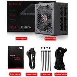 Redragon RGPS 600W Full Module Gaming PC Power Supply 80PLUS Bronze (GC-PS003) - Image 6