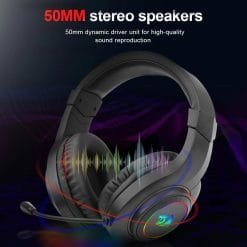 Redragon H260 HYLAS Gaming Headset RGB 3.5mm Surround Sound with Microphone for PC PS4 Switch Xbox-one White 9 Redragon H260 HYLAS Gaming Headset RGB 3.5mm Surround Sound with Microphone for PC PS4 Switch Xbox-one White - Image 4