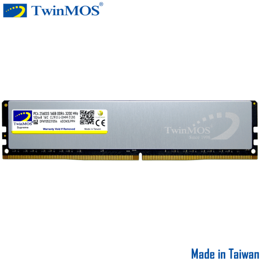 TwinMOS 16GB DDR4 3200Mhz Desktop Memory RAM with Silver HeatSink U-DIMM