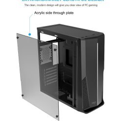 Aigo Rainbow 6 ATX Mid-Tower PC Gaming Case (without Fans) Tempered Glass Side Panel Front I/O USB 3.0 Computer Mid Tower Case only - Image 6