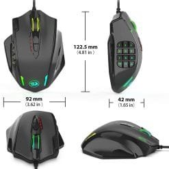 Redragon M908 IMPACT 12400 DPI RGB Gaming Mouse 19 Programmable Buttons Laser Wired MMO 10 Redragon M908 IMPACT 12400 DPI RGB Gaming Mouse 19 Programmable Buttons Laser Wired MMO - Image 3