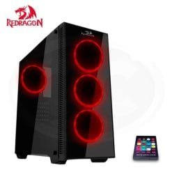 Alternative view of Redragon GC-601 SIDESWIPE Pro RGB Tempered Glass Gaming PC Case with 4 RGB Fans