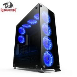 Alternative view of Redragon GC-801 IRONHIDE RGB Dual Side Tempered Glass Desktop Gaming Case with 0.7MM Thickness Steel