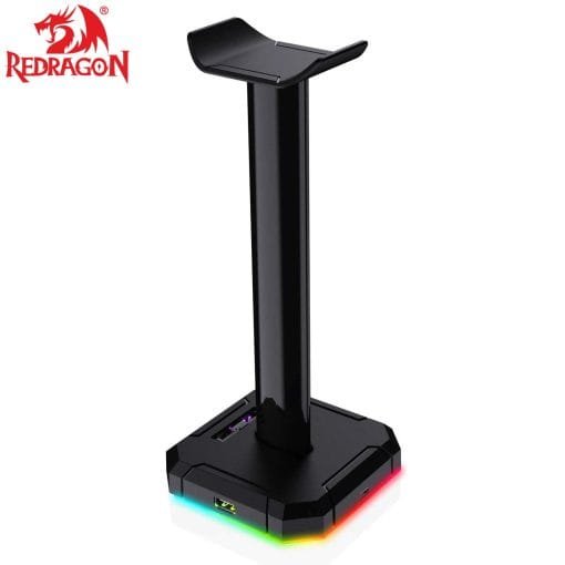 Redragon Scepter Pro RGB Backlit Gaming Headphone Stand with Aluminum Supporting Bar and 4X USB 2.0 Ports( HA300 )