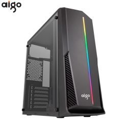 Aigo Rainbow 6 ATX Mid-Tower PC Gaming Case (without Fans) Tempered Glass Side Panel Front I/O USB 3.0 Computer Mid Tower Case only