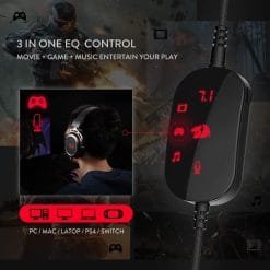 Redragon H710 HELIOS USB Wired Gaming Headset 7.1 Surround Sound 50MM Drivers Detachable Mic for PC/PS4/Switch 12 Redragon H710 HELIOS USB Wired Gaming Headset 7.1 Surround Sound 50MM Drivers Detachable Mic for PC/PS4/Switch - Image 5