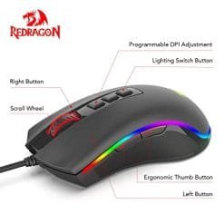 Redragon M711-FPS COBRA Gaming Mouse 24000 DPI Pixart 3360 Optical Gaming Sensor 16.8M Chroma RGB - Image 6