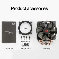 Redragon Reaver CPU Cooler with Red Led 120mm Fan and 2 Heat Pipes HDT Technology Multi Compatible (CC-1011) - Image 5