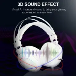 Alternative view of Redragon H320 LAMIA 2 7.1 Surround Sound RGB USB Gaming Headset with Stand White