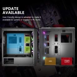 Aigo darkFlash Water Square 5 Dual Tempered Glass ATX Mid-Tower Desktop Gaming Case Honeycomb Design without Fans - Image 8