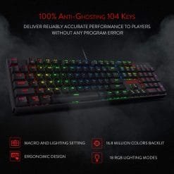 Redragon K582 SURARA RGB Mechanical Gaming Keyboard with104 Keys -Linear and Quiet- Red Switches Fast Actuation 11 Redragon K582 SURARA RGB Mechanical Gaming Keyboard with104 Keys -Linear and Quiet- Red Switches Fast Actuation - Image 5