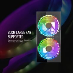 Alternative view of Aigo DarkFlash BF1 ATX Mid Tower Gaming Tempered Glass Computer Case with 2X 20cm 200mm RGB Big Fans