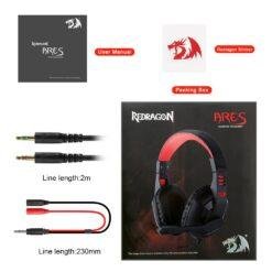 Redragon H120 ARES Wired Gaming Headset with Mic 3.5mm Pro Gamer For PC PS4 Switch Stereo 8 Redragon H120 ARES Wired Gaming Headset with Mic 3.5mm Pro Gamer For PC PS4 Switch Stereo - Image 4