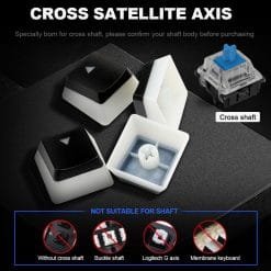 Redragon Scarab A130 Pudding keycaps 104 Key Crystal Mechanical Keyboard Key Caps For Cherry MX style Including key-puller White - Image 3