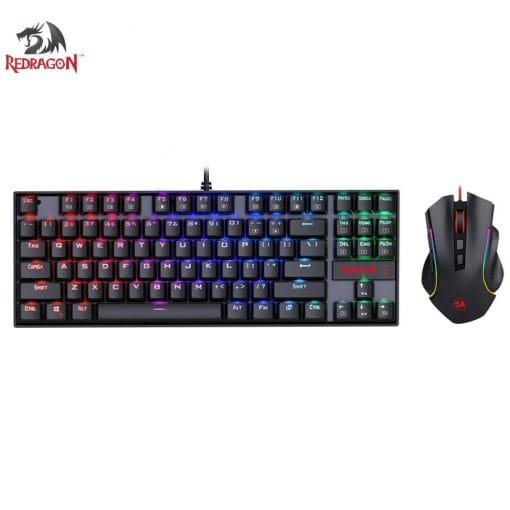 Redragon K552RGB-BA Mechanical Gaming RGB Keyboard and Mouse Combo Blue Clicky and 7200Dpi