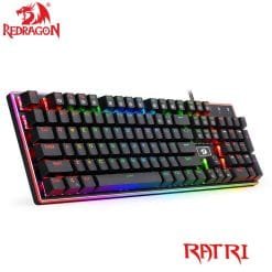 Redragon K595 RATRI RGB USB Silent Mechanical Gaming Keyboard with Black Switches and Side Panel Light 104 Key