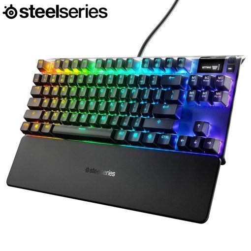 SteelSeries APEX 7 TKL Mechanical Gaming Keyboard with OLED Smart Display and USB Passthrough Red Switches