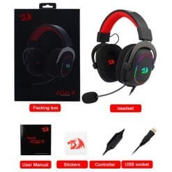 Redragon H510 Zeus-X RGB USB Wired Gaming Headset 7.1 Surround Sound with Memory Foam Ear Pads and Detachable Microphone 15 Redragon H510 Zeus-X RGB USB Wired Gaming Headset 7.1 Surround Sound with Memory Foam Ear Pads and Detachable Microphone - Image 8
