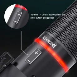 Redragon GM300 BLAZAR Gaming Stream High end Microphone and Kit metal made Support circle LED 11 Redragon GM300 BLAZAR Gaming Stream High end Microphone and Kit metal made Support circle LED - Image 4