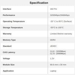 Alternative view of Lexar 32GB DDR4 3200Mhz SODIMM Laptop Memory RAM with High Speed Performance