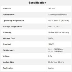 Lexar 32GB DDR4 3200Mhz SODIMM Laptop Memory RAM with High Speed Performance 7 Lexar 32GB DDR4 3200Mhz SODIMM Laptop Memory RAM with High Speed Performance - Image 2